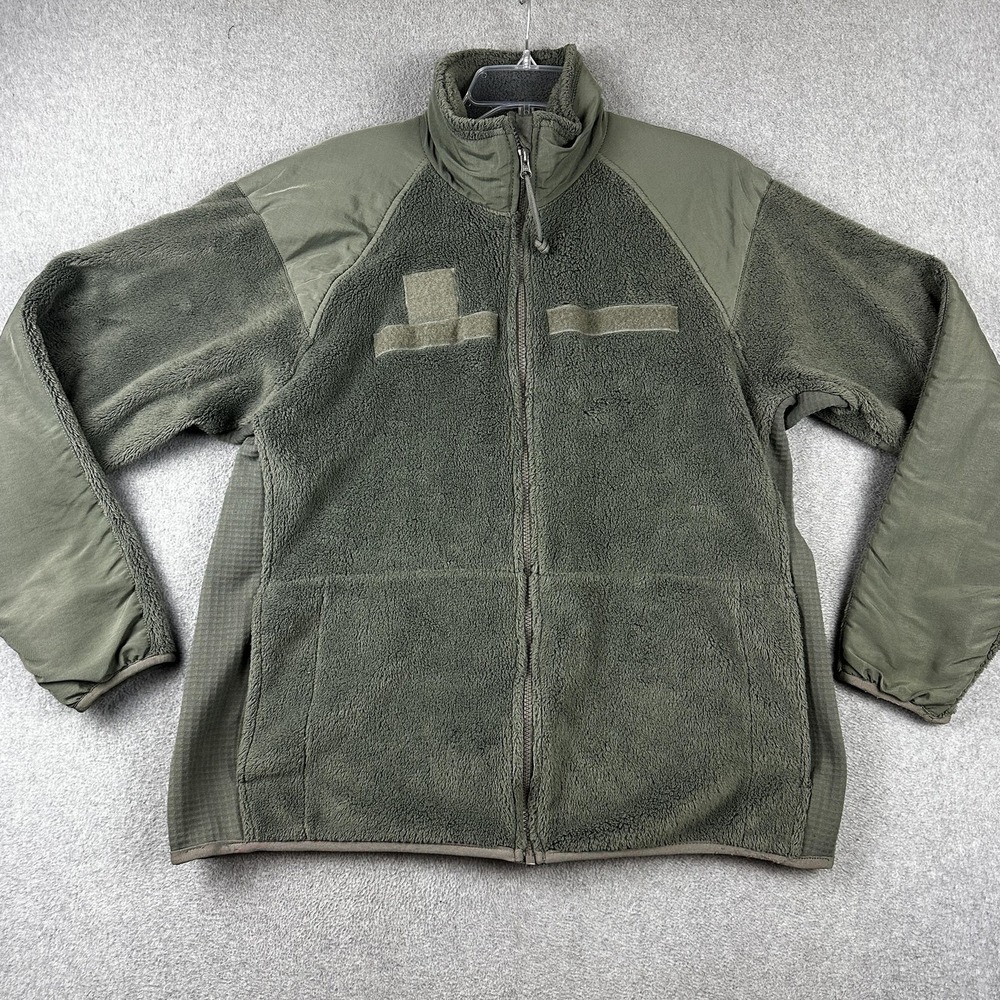 Polartec Jacket Cold Weather Fleece Mens Medium Long Green Military ECWCS USA